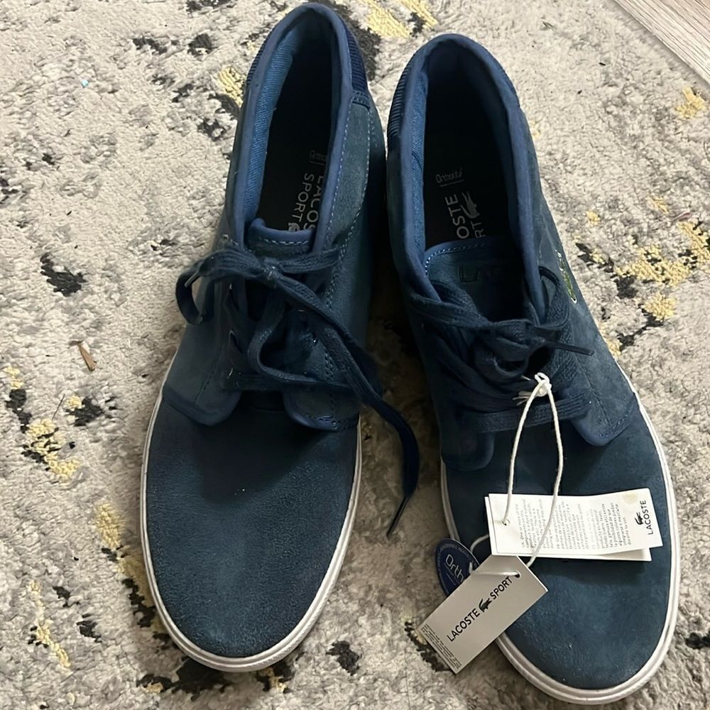Lacoste blue suede ampthill ortholite sneakers men